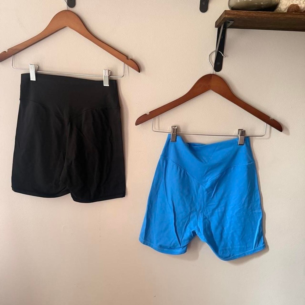 Black and blue athletic biker shorts bundle